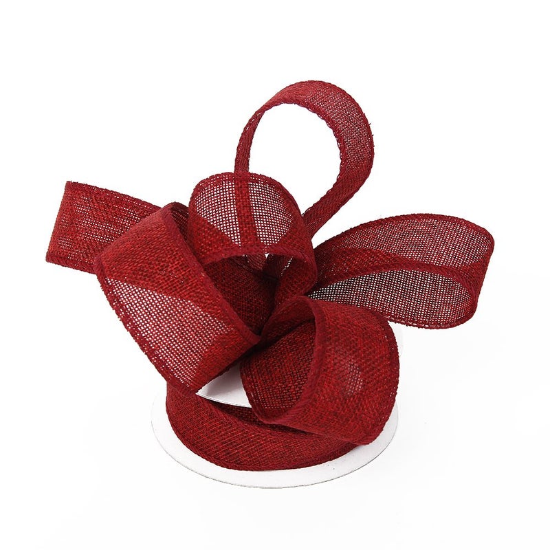 Burlap Ribbon Perfect for Wedding Home Decoration Gift Wrap Bows Made Handmade Art Crafts 1-1/2 Inch X 10 Yard Spool (Wine Red)